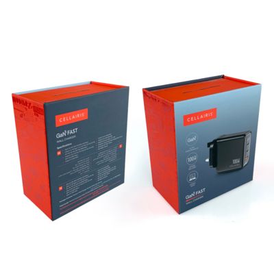 Коробки для упаковки зарядного устройства с магнитным замком, низкий минимальный объем заказа, для упаковки электронных компонентов, бумажная коробка с крючками