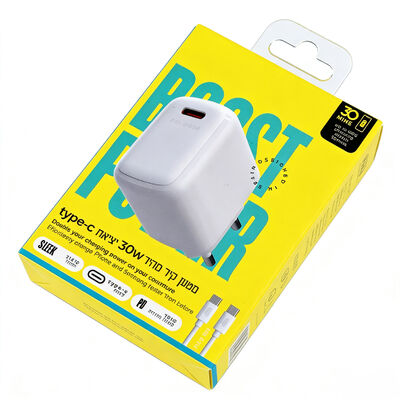 Custom Logo Printed 30W USB-C зарядное устройство упаковочная коробка с окном для зарядки телефонов